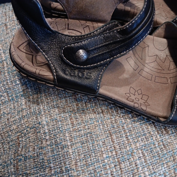 Taos Sandals Black Leather Escape Hook Loop Adjustable Comfort Shoes Womens Sz 7 - Picture 3 of 6